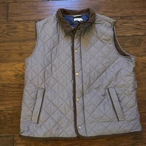 Men's Quilted Gray Vest XL